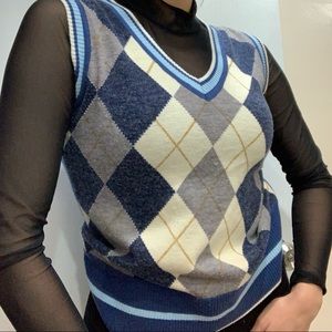 ✨Vintage Blue Argyle Sweater Vest✨